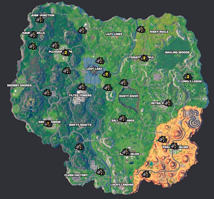 fortnite quadcrashers locations