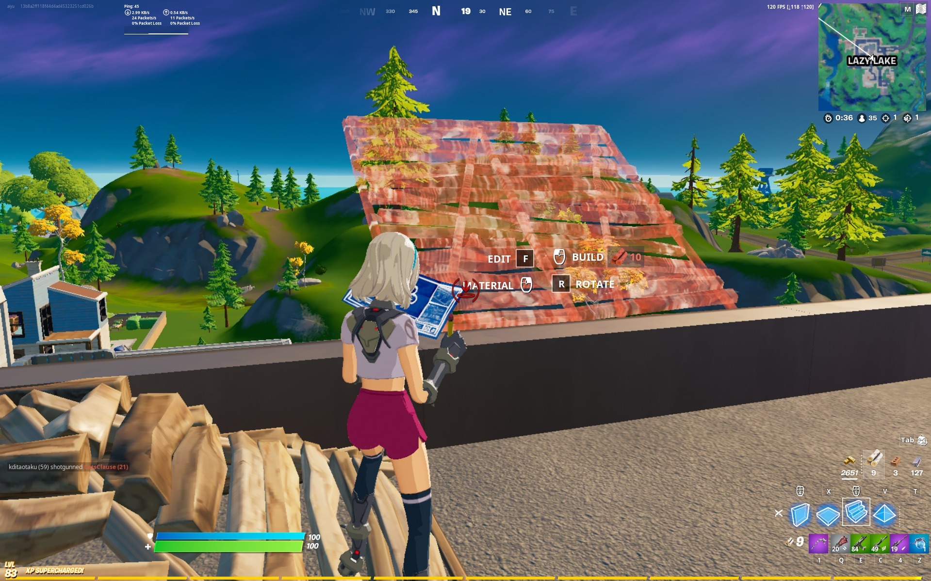 Fortnite performance mode builds