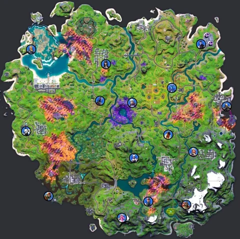 Fortnite season 8 map npc locations