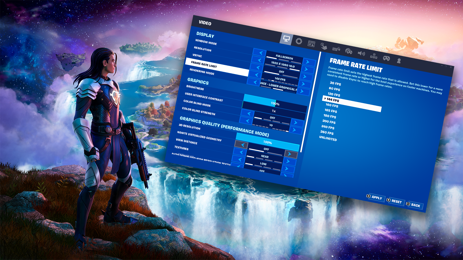 Fortnite settings fps