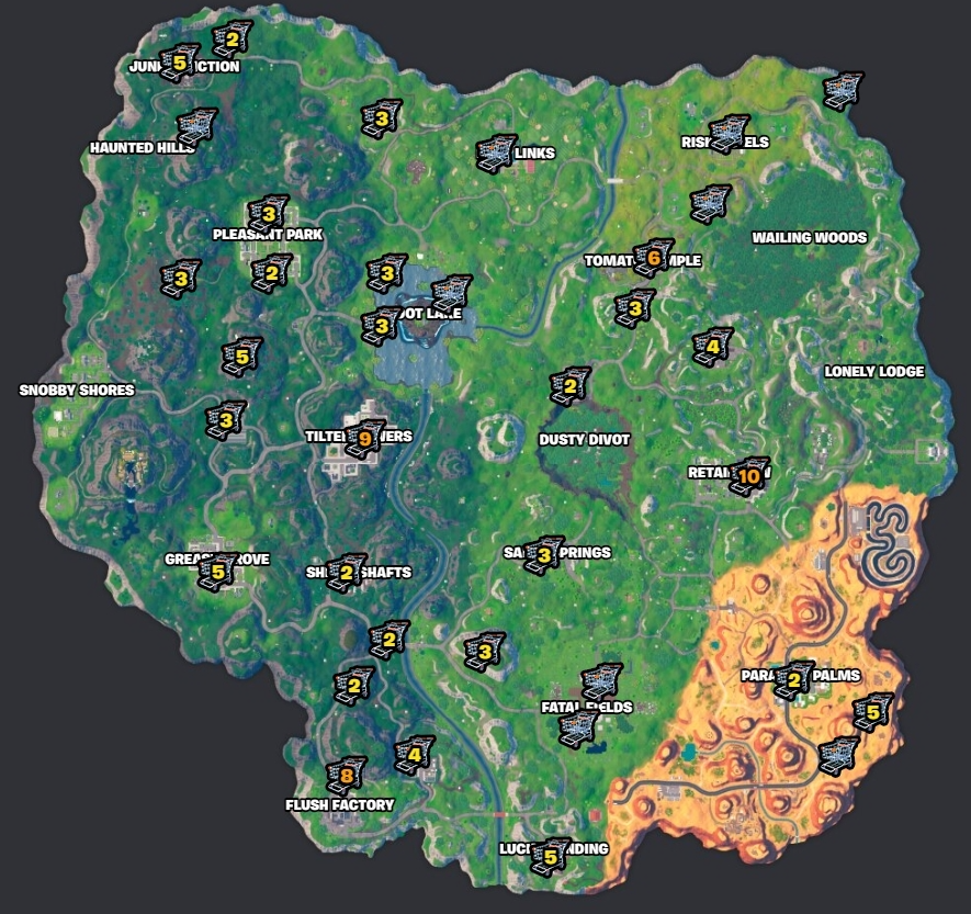 ubicación de carritos de compras en el mapa OG