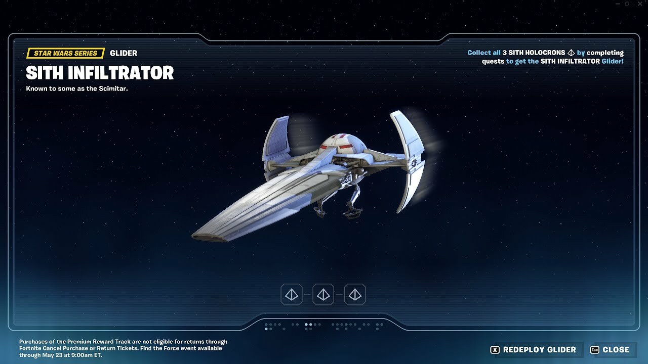 fortnite sith infiltrator gleiter