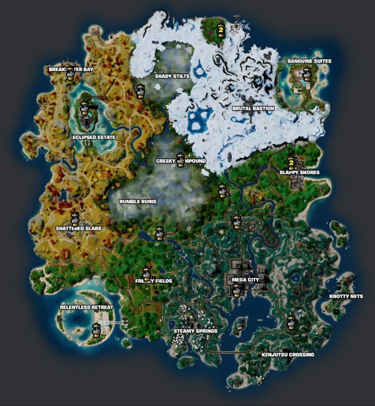 Fortnite upgrade bench locations chapter 4 season 4