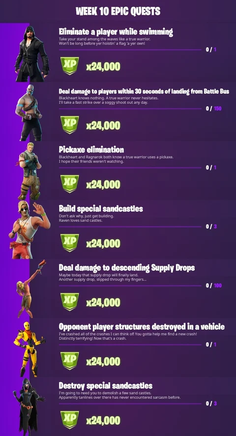 Fortnite week 10 epic quests