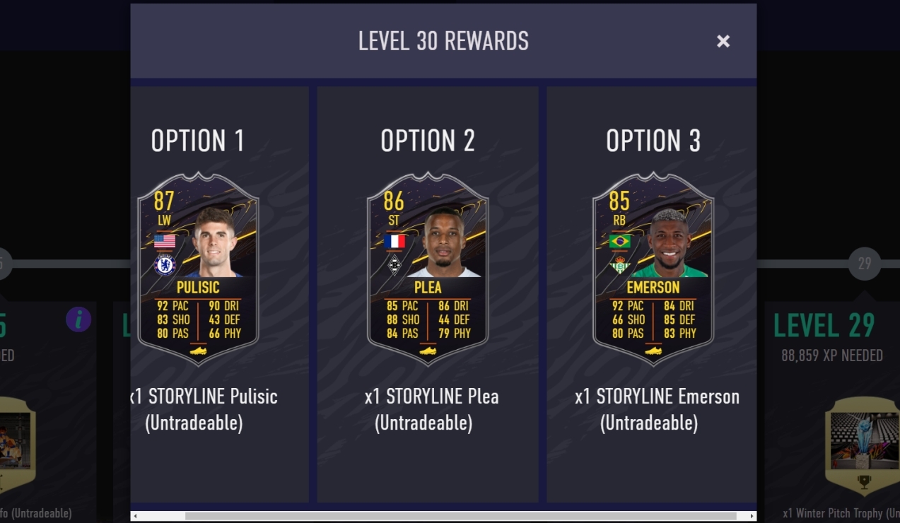 FIFA 21 Ultimate Team season 3 level 30 reward players