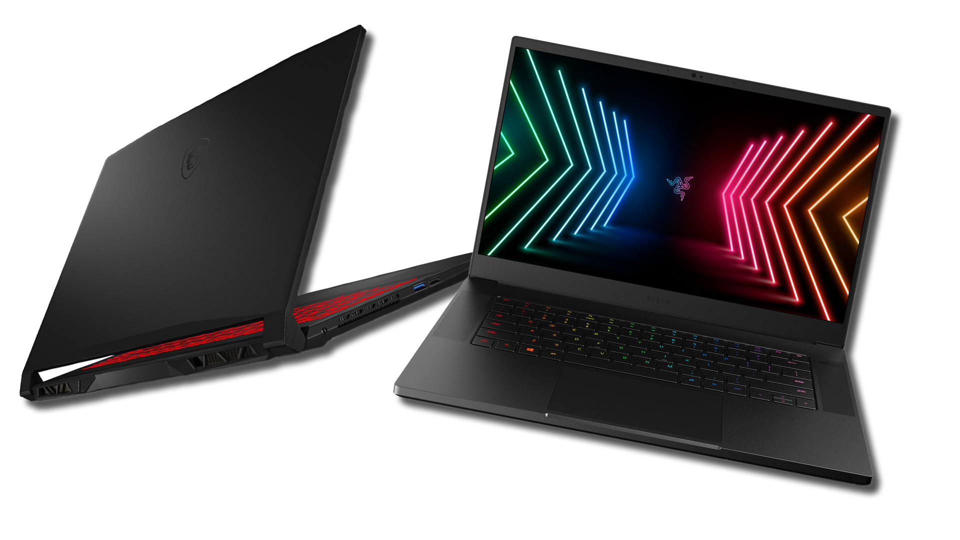 Gaming Laptops eignen sich für unterwegs. © MSI und Razer