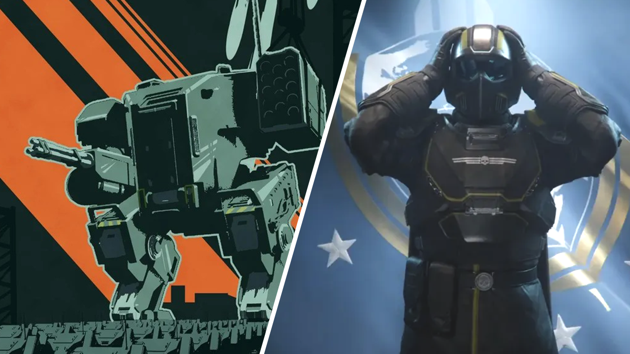Helldivers mech soldier