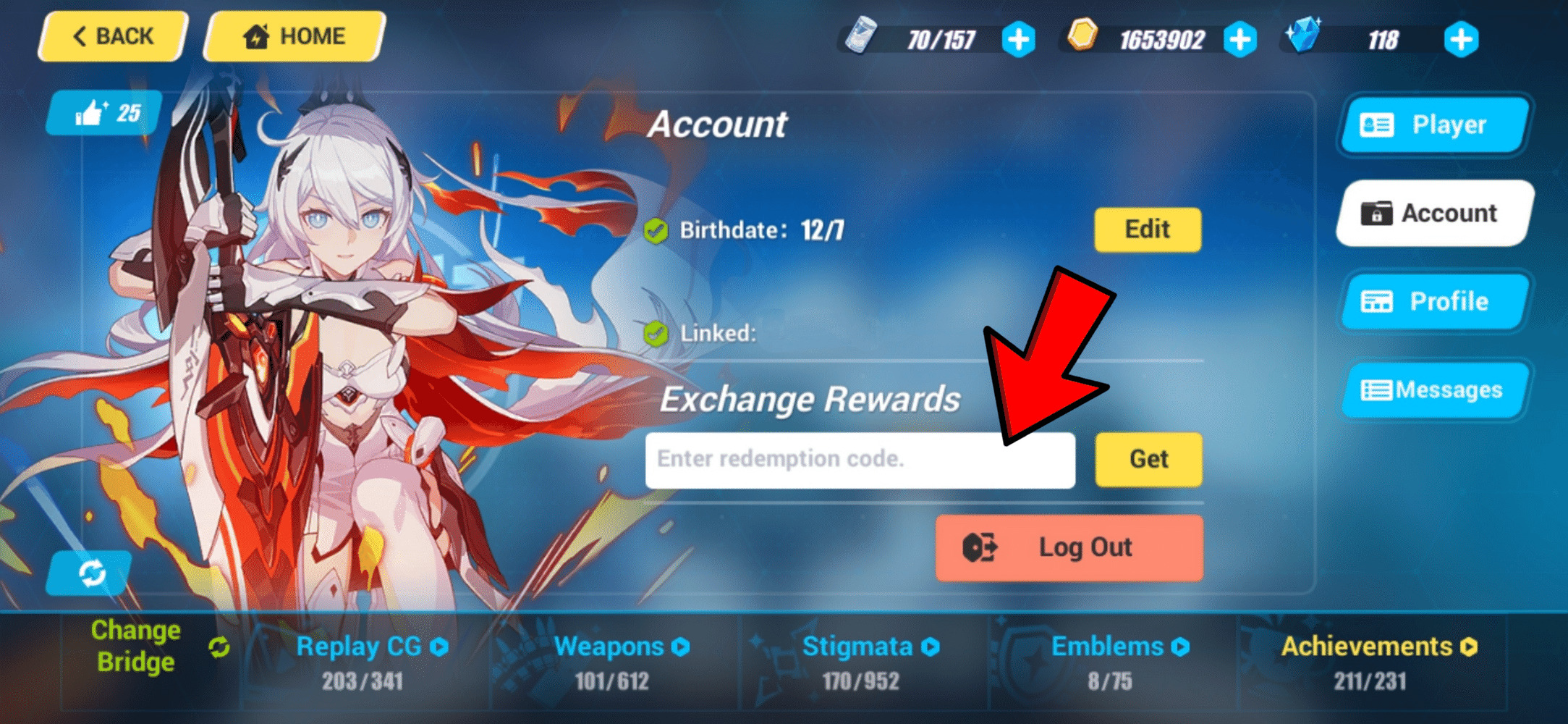 Honkai impact redeem code