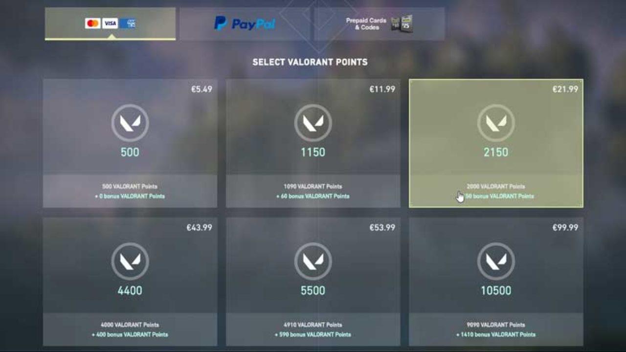 How much money valorant