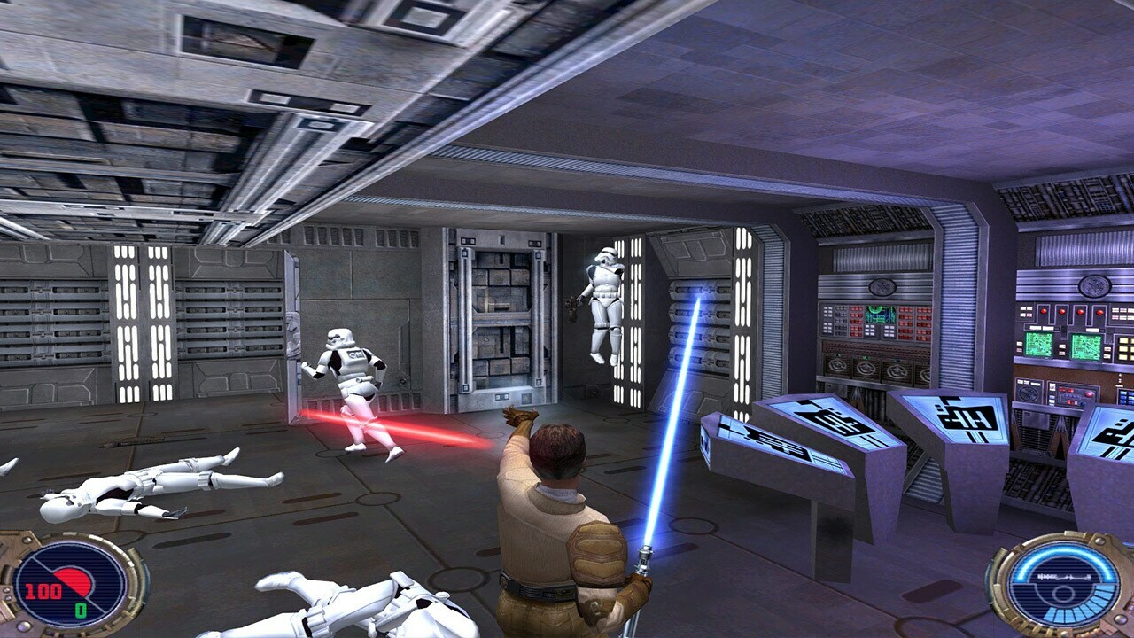 Kyle Katarn vs Stormtroopers in Jedi Knight 2