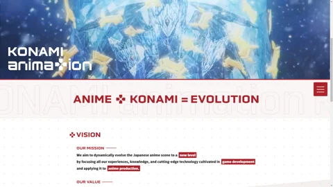 Konami animation website