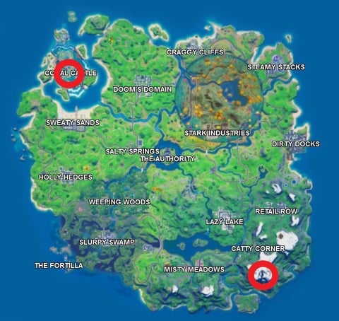 Lowest and highest point fortite map