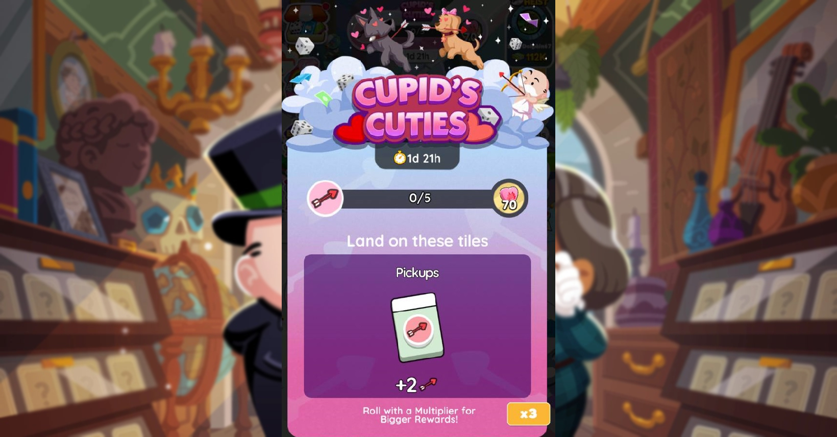 Monopoly Go Cupid Cuties event rewards milestones