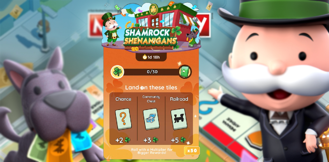 Monopoly Go Shamrock Shenanigans rewards