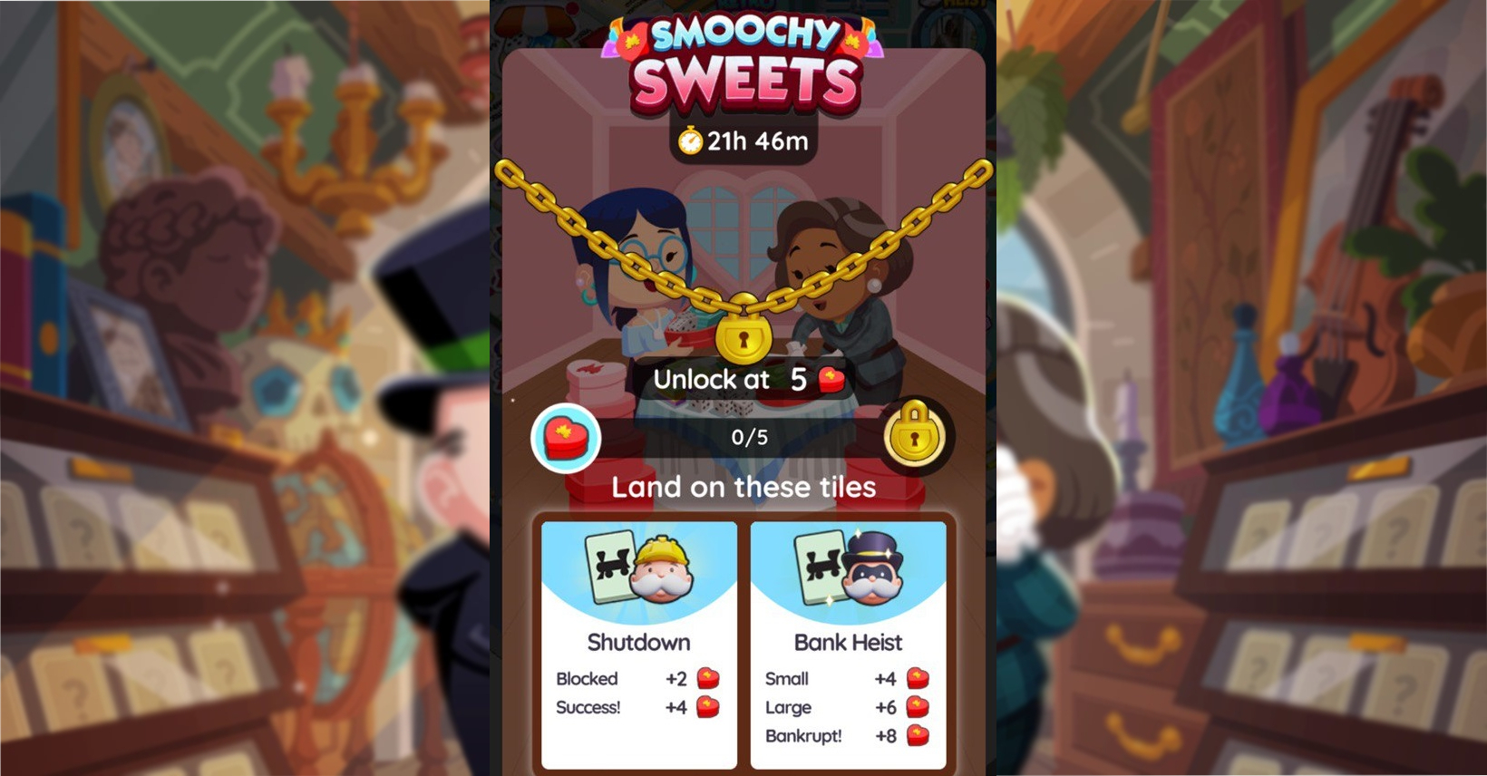 Monopoly Go smoochy sweets tournament rewards milestones