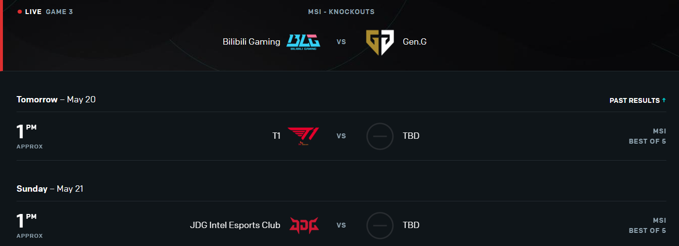 Msi knockout stage