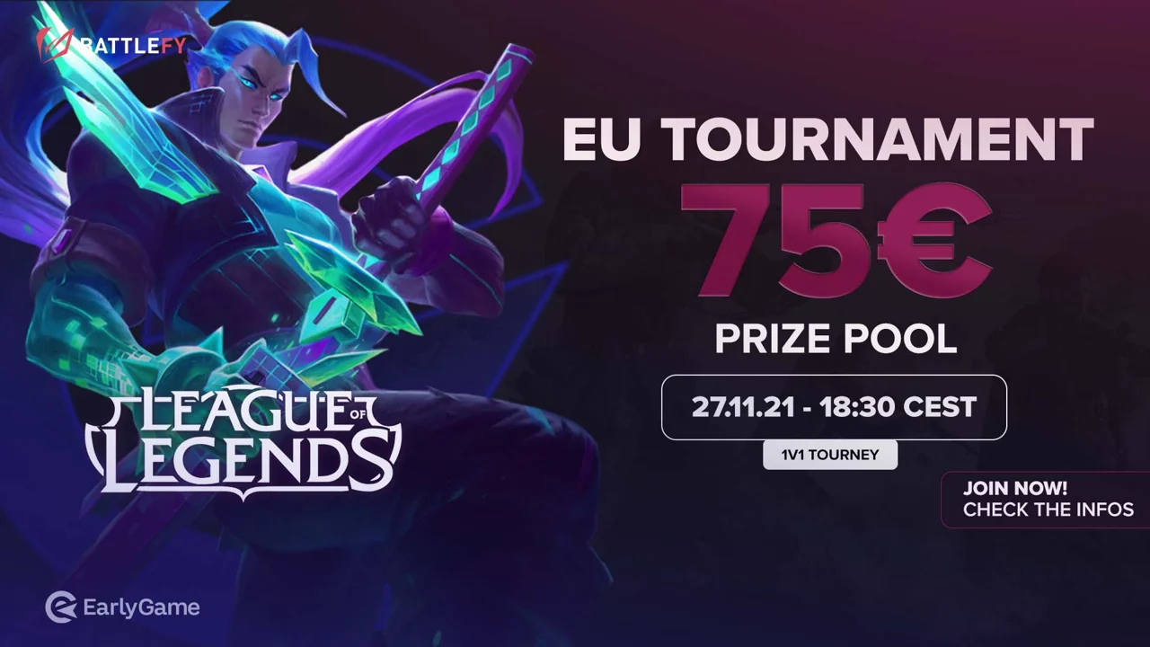 €75 | Torneo de League of Legends 1v1 de noviembre de EarlyGame