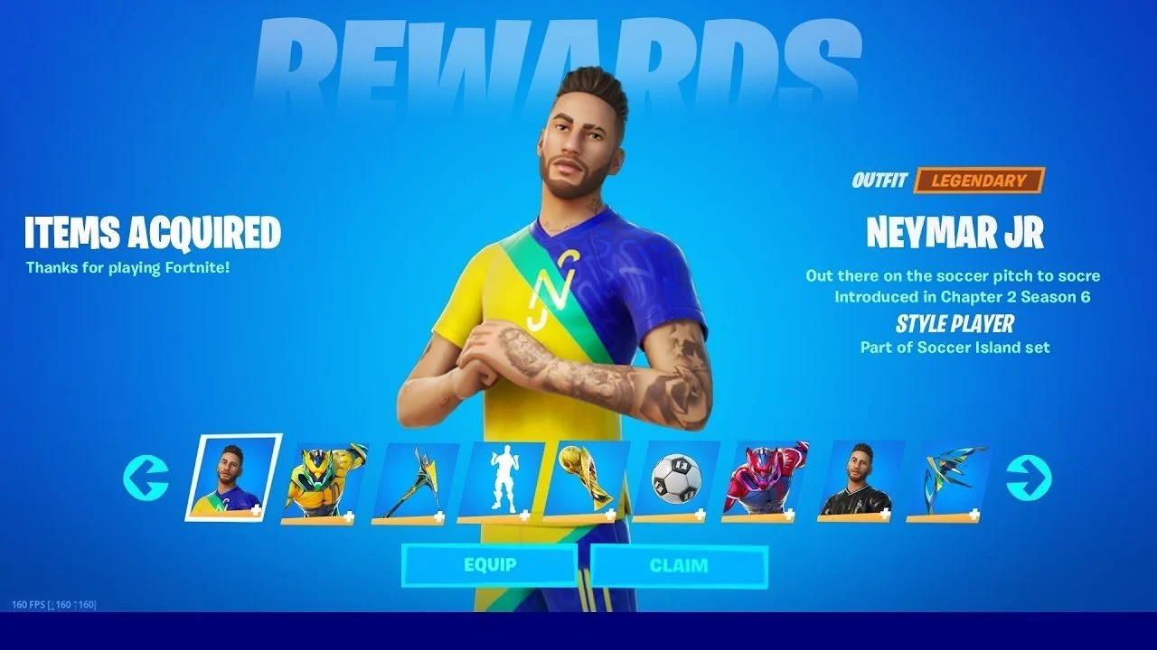 Neymar jr cosmetics fortnite