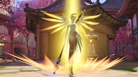 Overwatch mercy dragoon skin anniversary event