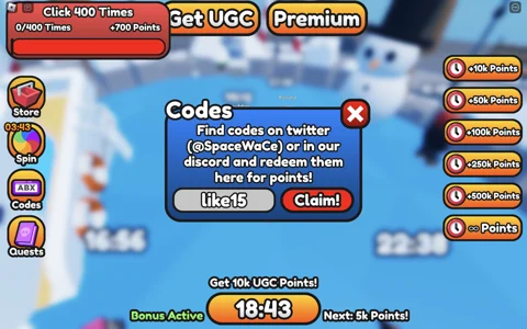 Play for UGC how to redeem codes