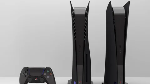 Playstation 5 black retro design