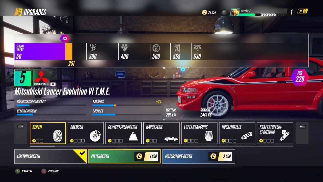 Project Cars 3 car tuning feature