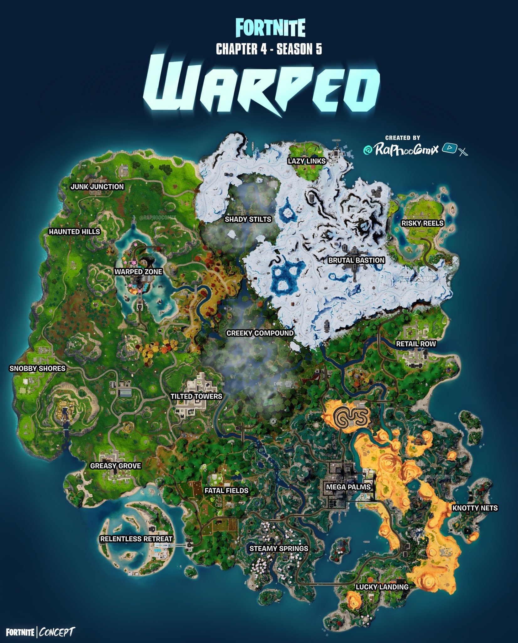 raphoo comix map concept fortnite chapter 4 season 5