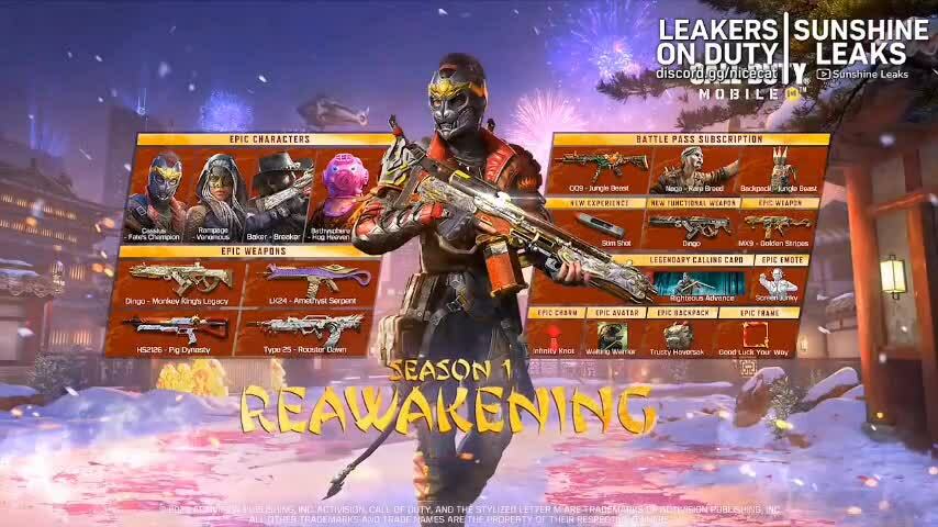 Season 1 reawakening battle pass rewards