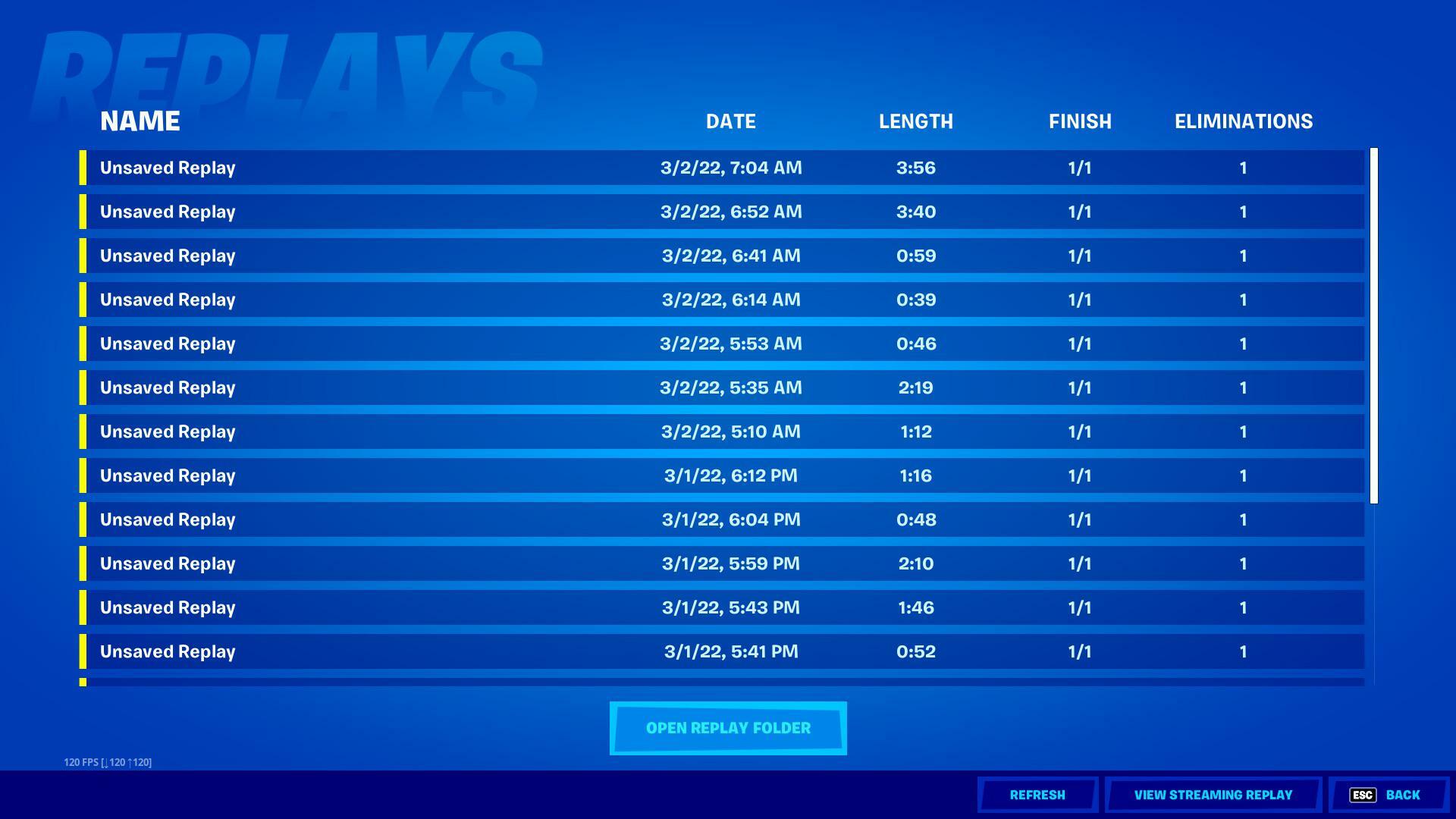Replays fortnite