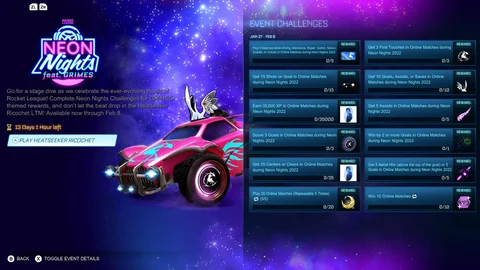 Rl neon nights challenges