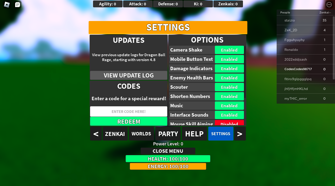 Roblox Dragon Ball Rage Codes April 2023