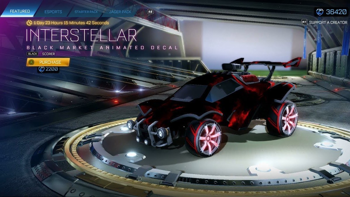 Rocket league black interstellar