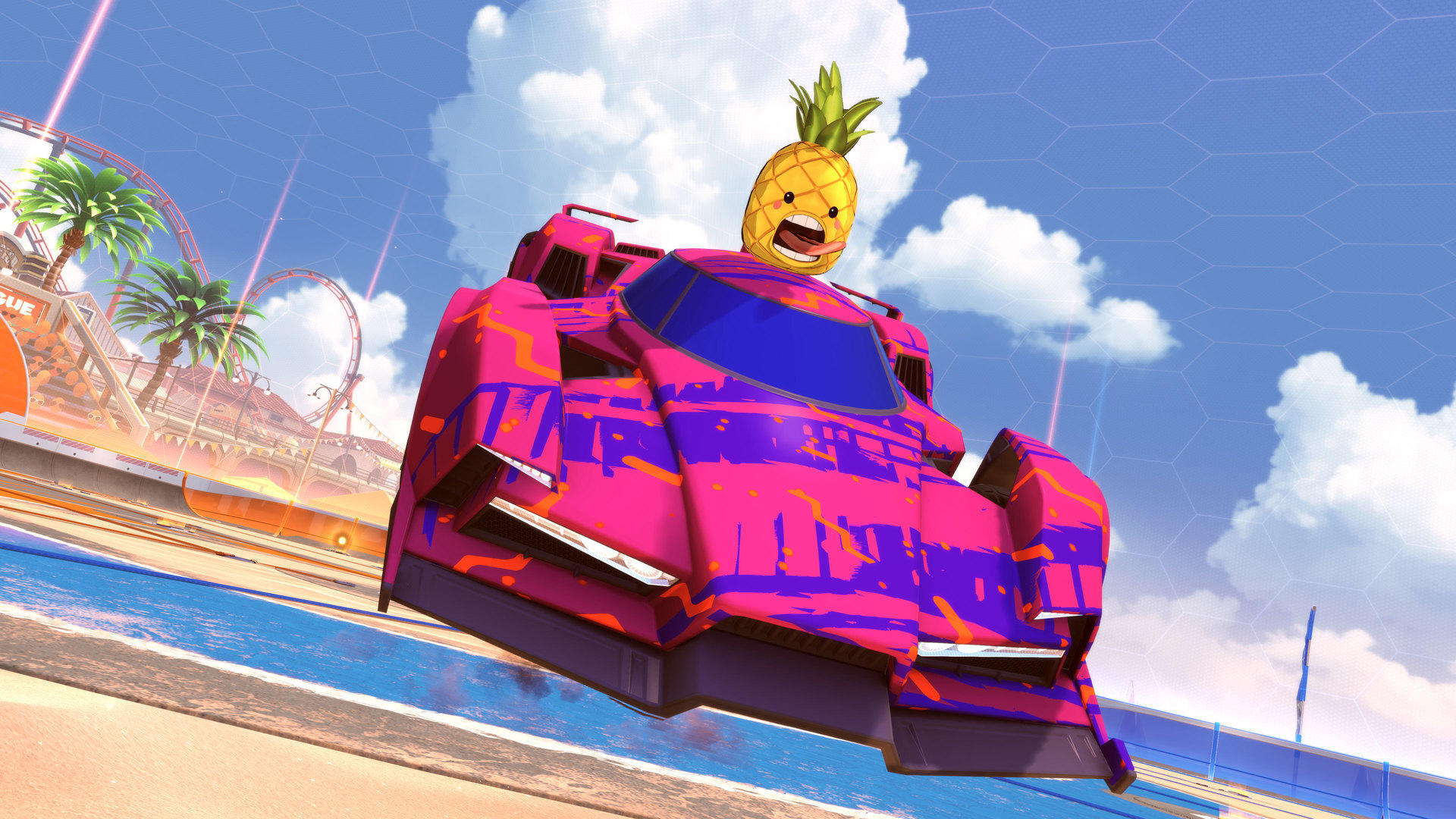 Pineapple topper car in Rocket League