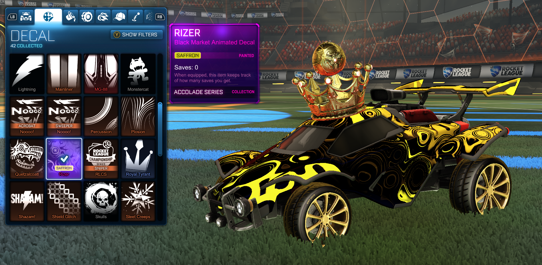 Rocket league rarest decals black market rizer
