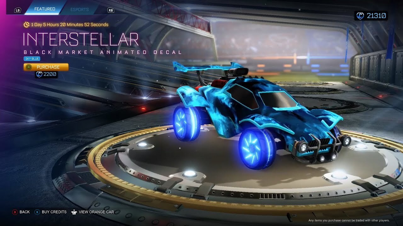 Rocket league sky blue interstellar decal