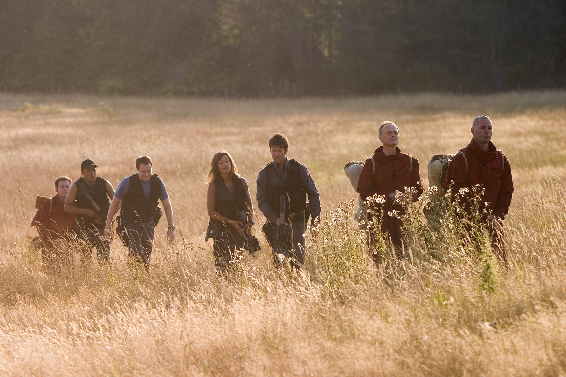 Stargate Atlantis Team mit Sheppard, Teyla, Mckay und Ford