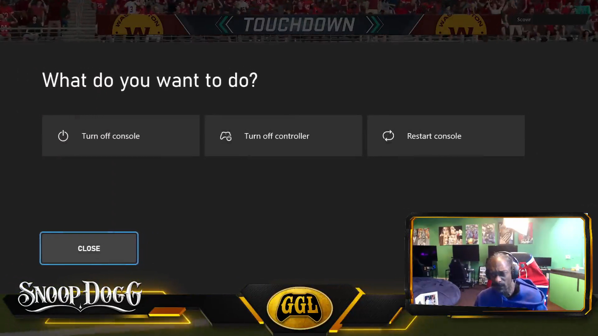 Snoop Dogg with a Rage Quit in Twitch livestream playing Madden NFL 21