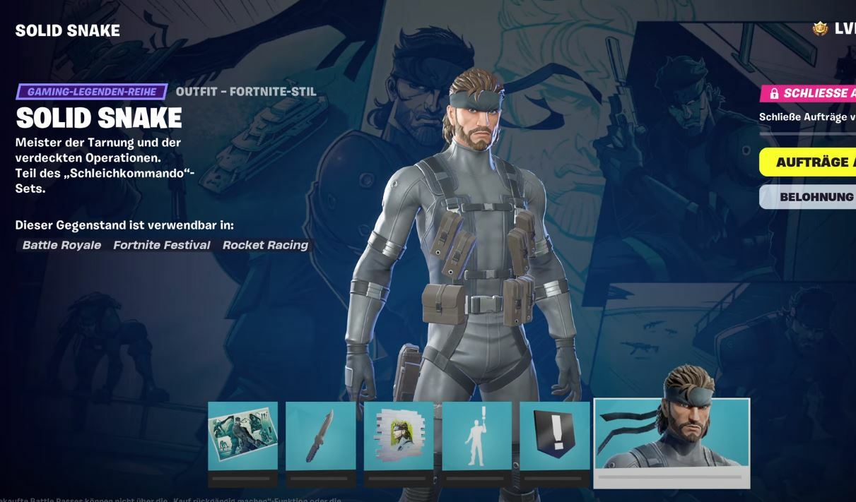 Fortnite Solid Snake