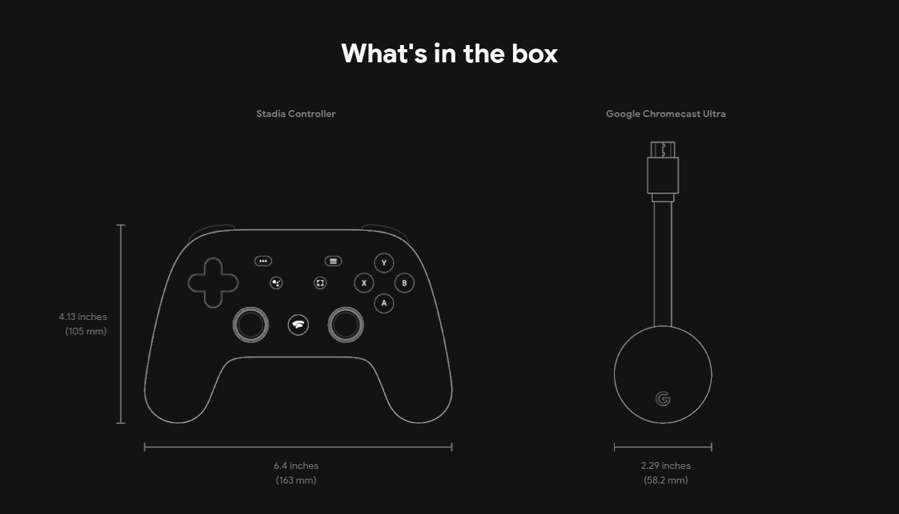 Google Stadia starter kit Chromecast Ultra Controller