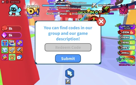 Strong ninja simulator how to redeem codes