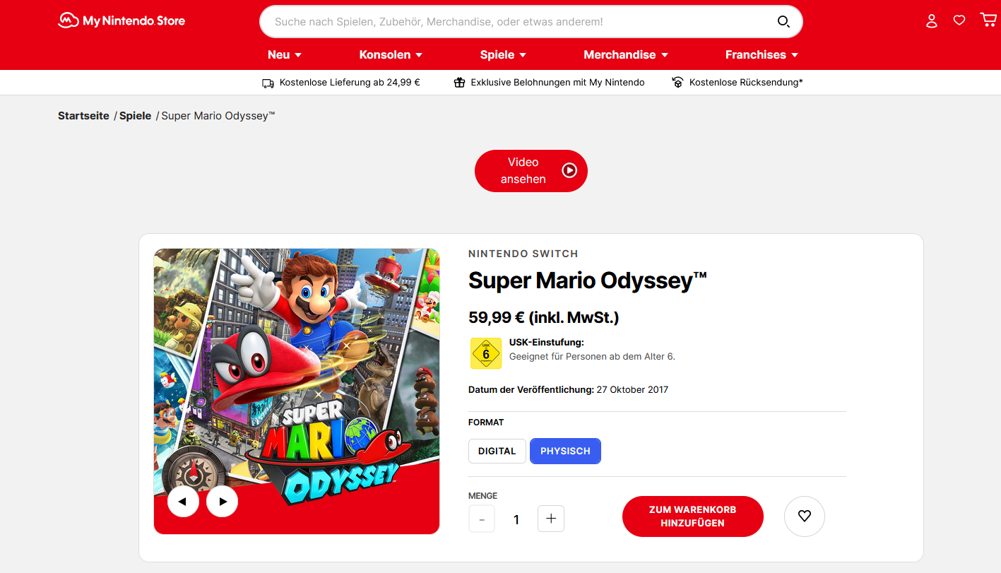 Super Mario Odyssey Nintendo eShop