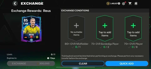 Ucl marco reus requirements