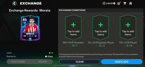 Ucl morata requirements