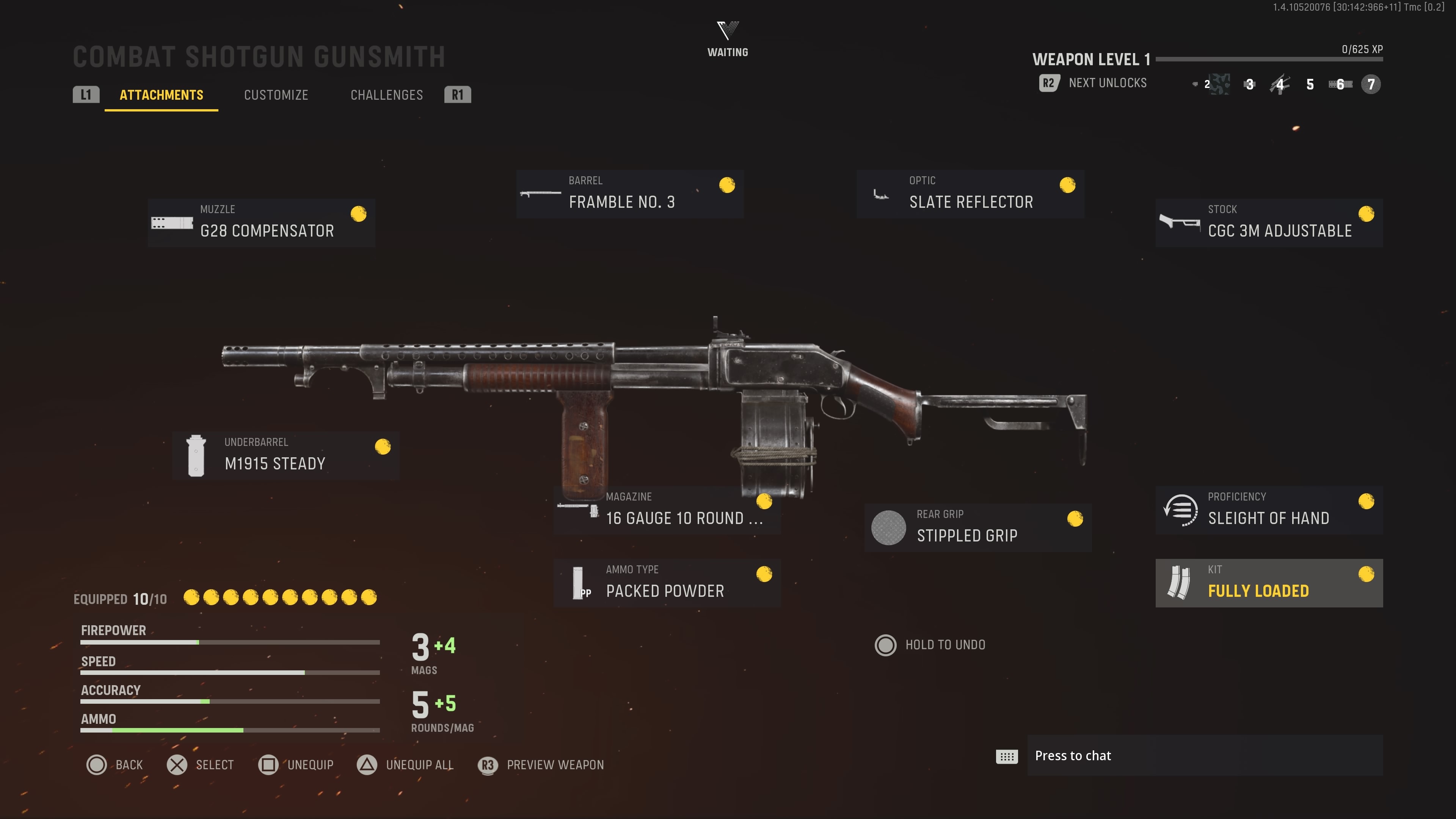 Vanguard combat shotgun setup