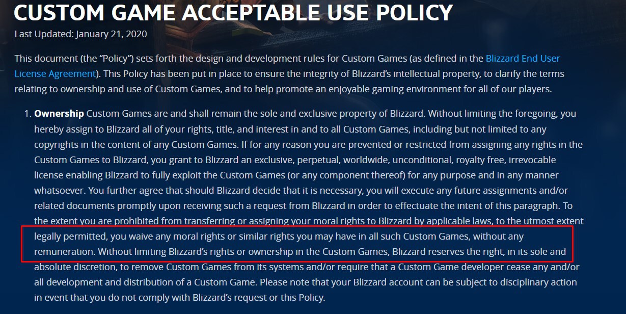 Warcraft III reforged tos moral rights png