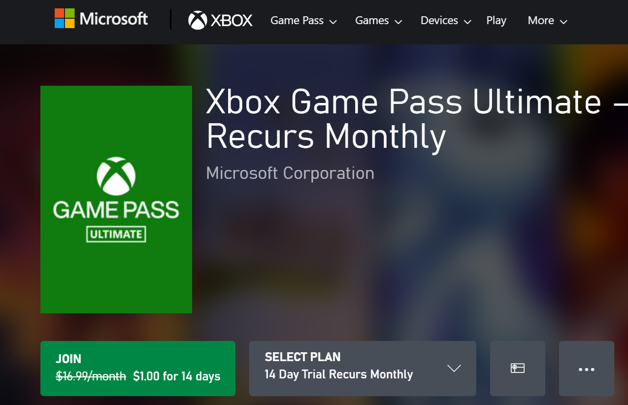 Oferta de Xbox Game Pass por 1 dólar